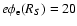 $e\phi _{\rm e}(R_S)=20$