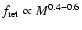 $f_{\rm ret} \propto
M^{0.4-0.6}$