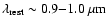 $\lambda_{\rm rest} \sim 0.9{-}1.0~{\rm\mu
m}$