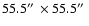 $55.5\hbox{$^{\prime\prime}$ }\times 55.5\hbox{$^{\prime\prime}$ }$