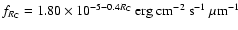 $f_{R_{\rm C}} = 1.80 \times 10^{-5{-}0.4 R_{\rm C}} \ {\rm
erg~cm^{-2}~s^{-1}~\mu m^{-1}}$