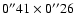 $0''41
\times 0''26$