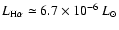 $L_{\rm H\alpha} \simeq 6.7 \times
10^{-6}~L_\odot$