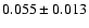 $0.055 \pm 0.013$