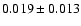 $0.019 \pm 0.013$