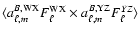 $\langle
a_{\ell,m}^{B,\rm WX} F_\ell^{\rm WX}\times a_{\ell,m}^{B,\rm YZ}
F_\ell^{YZ}\rangle$