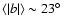 $\langle \vert b\vert \rangle \sim 23\hbox{$^\circ$ }$