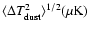 $ \langle \Delta T_{\rm dust}^2 \rangle^{1/2} (\mu \rm K) $
