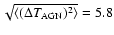 $\sqrt{\langle (\Delta
T_{\rm AGN})^2 \rangle}= 5.8$