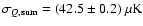 $\sigma_{Q,\rm sum}=(42.5 \pm 0.2)~\rm\mu K$