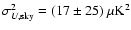 $\sigma_{U,\rm sky}^2=(17 \pm 25)~\rm\mu K^2$