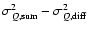 $\sigma _{Q,\rm sum}^2-\sigma _{Q,\rm diff}^2$