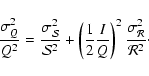 \begin{displaymath}\frac{\sigma_Q^2}{Q^2} = \frac{\sigma_{\mathcal S}^2}{\mathca...
...ac IQ \right)^2\frac{\sigma_{\mathcal
R}^2}{\mathcal R^2}\cdot
\end{displaymath}