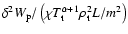 $\delta^{2} W_{\rm p}/\left(\chi
T_{\rm t}^{\alpha+1}\rho_{\rm t}^{2}L/m^{2}\right)$