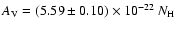 $A_{\rm V} =
(5.59\pm0.10) \times 10^{-22}~N_{\rm H}$