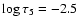 $\log\tau_5=-2.5$