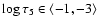 $\log\tau_5\in \langle -1, -3 \rangle$