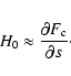 \begin{eqnarray*}H_0 \approx \frac{\partial F_{\rm c}}{\partial s}\cdot
\end{eqnarray*}