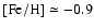 ${\rm [Fe/H]}\simeq -0.9$