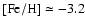 ${\rm [Fe/H]}\simeq -3.2$