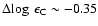 $\Delta\!\log~\epsilon_{\rm C}\sim -0.35$