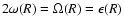 $2\omega(R) = \Omega(R) = \epsilon(R)$
