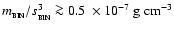 $m_{_{\rm BIN}}/s_{_{\rm BIN}}^3 \ga 0.5~\times 10^{-7}~{\rm g}~{\rm cm}^{-3}$