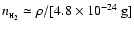 $n_{_{{\rm H}_2}} \simeq \rho / [4.8 \times 10^{-24}~{\rm g}]$