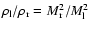 $\rho_{\rm l}/\rho_{\rm r} =
M^{2}_{\rm r}/M^{2}_{\rm l}$