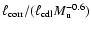 $\ell _{{\rm corr}} / (\ell _{{\rm cdl}} M_{{\rm u}}^{-0.6})$