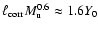 $\ell_{{\rm corr}} M_{{\rm u}}^{0.6} \approx 1.6
{Y}_{{\rm0}}$