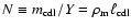 $ N \equiv m_{{\rm cdl}}/{Y} =
\rho_{{\rm m}} \ell_{{\rm cdl}}$