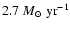 $2.7~M_{\odot}~{\rm yr^{-1}}$