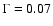 $\Gamma = 0.07$