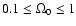 $0.1 \le \Omega_0 \le 1$