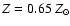 $Z = 0.65~Z_\odot$