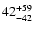 $\rm 42^{ +59}_{ -42}$
