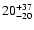 $\rm 20^{ +37}_{ -20}$