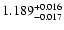 $\rm 1.189^{+0.016}_{-0.017}$