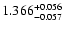 $\rm 1.366^{+0.056}_{-0.057}$