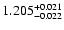 $\rm 1.205^{+0.021}_{-0.022}$