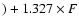 $) + 1.327\times F$