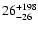 $\rm 26^{ +198}_{ -26}$