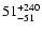 $\rm 51^{ +240}_{ -51}$