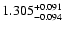 $\rm 1.305^{+0.091}_{-0.094}$