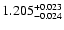 $\rm 1.205^{+0.023}_{-0.024}$