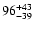 $\rm 96^{ +43}_{ -39}$