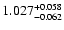 $\rm 1.027^{+0.058}_{-0.062}$