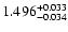 $\rm 1.496^{+0.033}_{-0.034}$