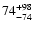 $\rm 74^{ +98}_{ -74}$